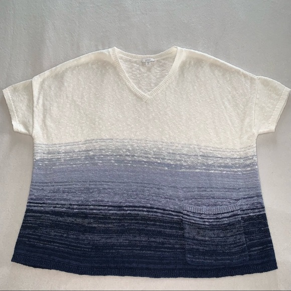 J.Jill Pure Jill V-neck Ombre Sweater Size 1x - Picture 1 of 7